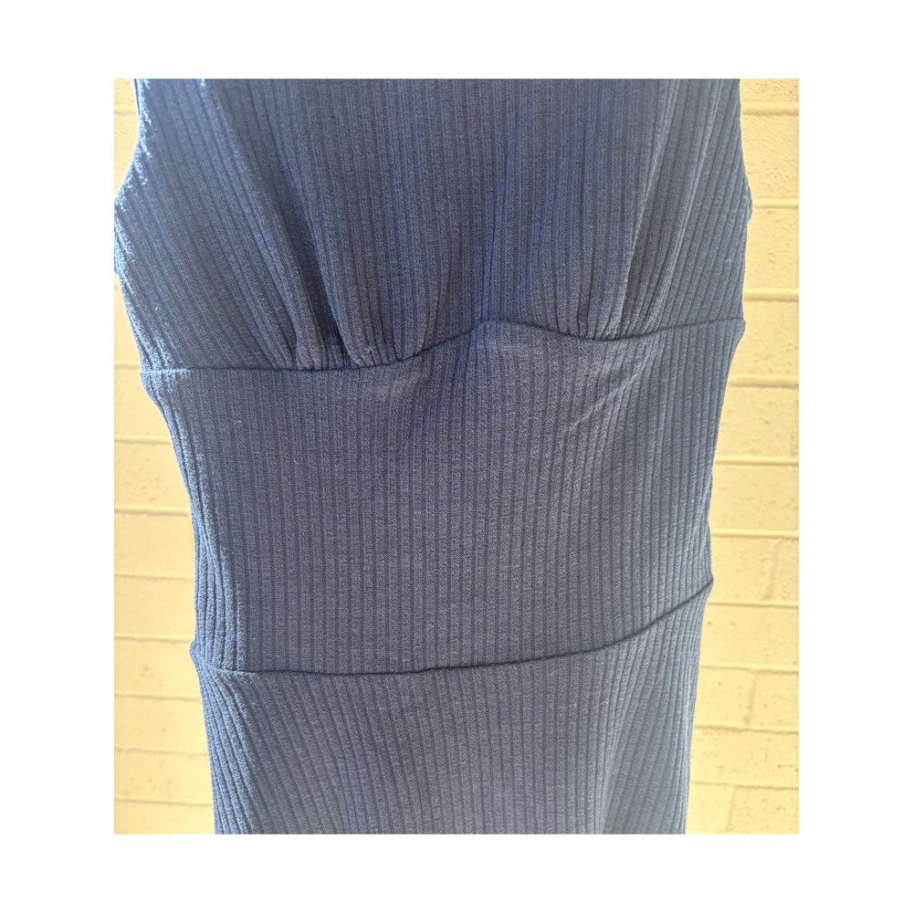 Lulus Modern Moves Navy Ribbed Knit Sleeveless Mini Dress Size Medium - Picture 3 of 11